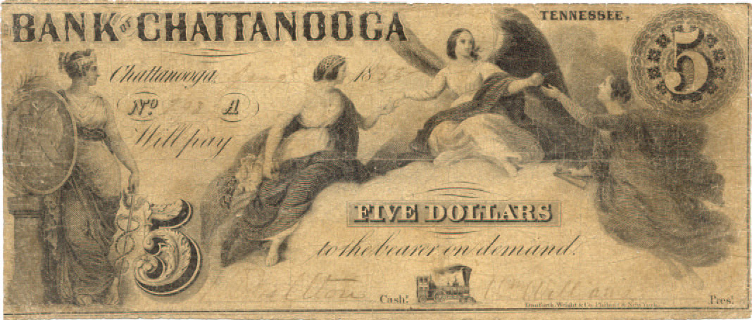 Bk Chattanooga $5 issued note